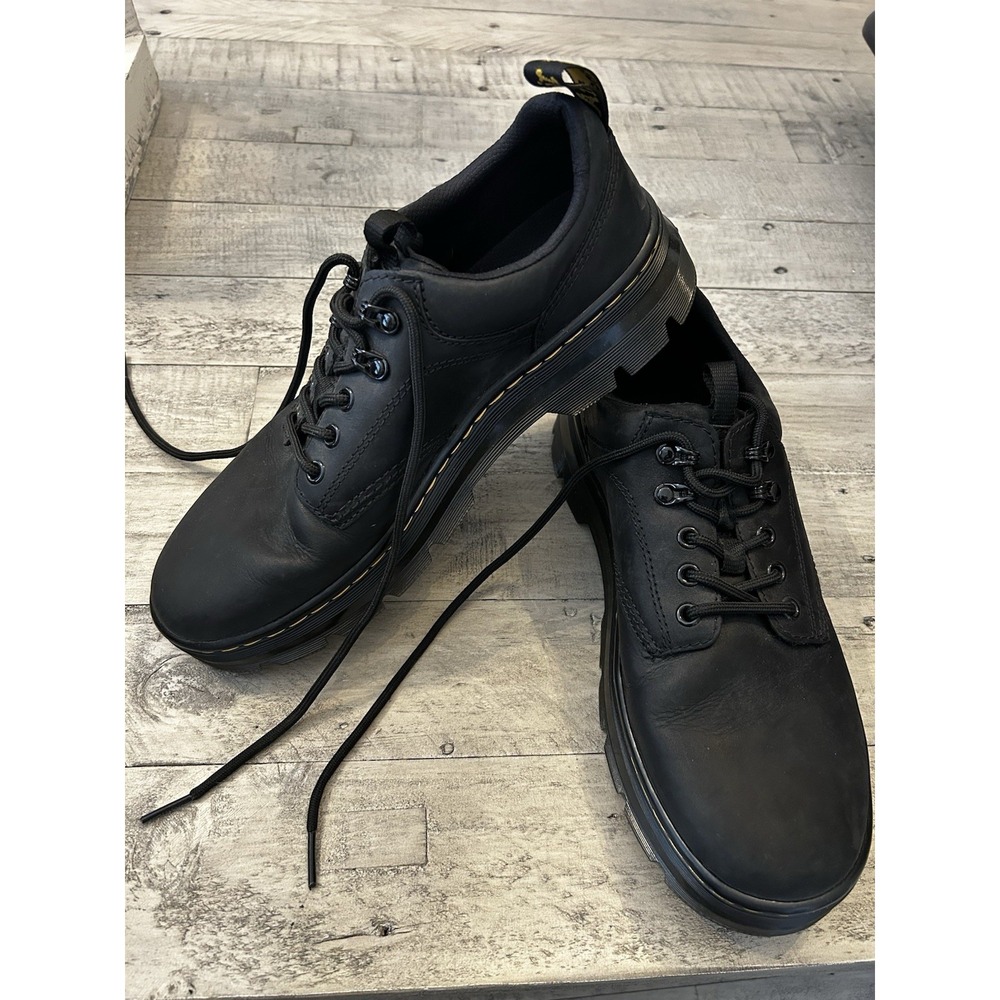 Dr. Martens Reeder Men's Size 10 Black Leather Shoes Excellent Condition